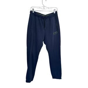Hugo Boss Mens Joggers Sweatpants Elastic Waist Navy Blue Size Large